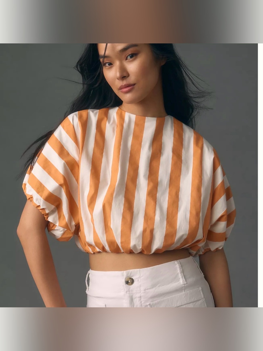 English Factory Striped Balloon Top